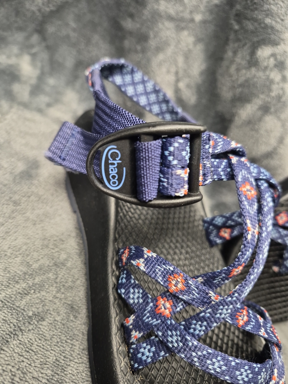CHACO Blue & Orange ZX/2 Classic Pattern Straps Hiking Sandals Shoes Size W7 - Picture 2 of 9